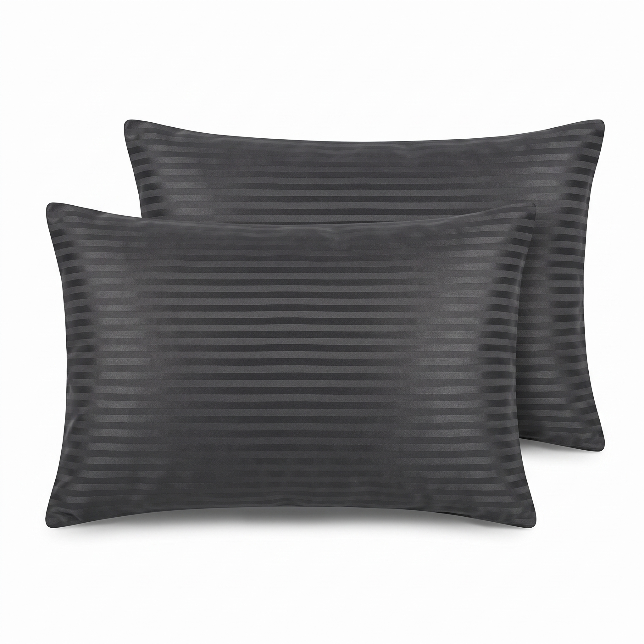 Striped Pillow Cover 400 Dark Grey