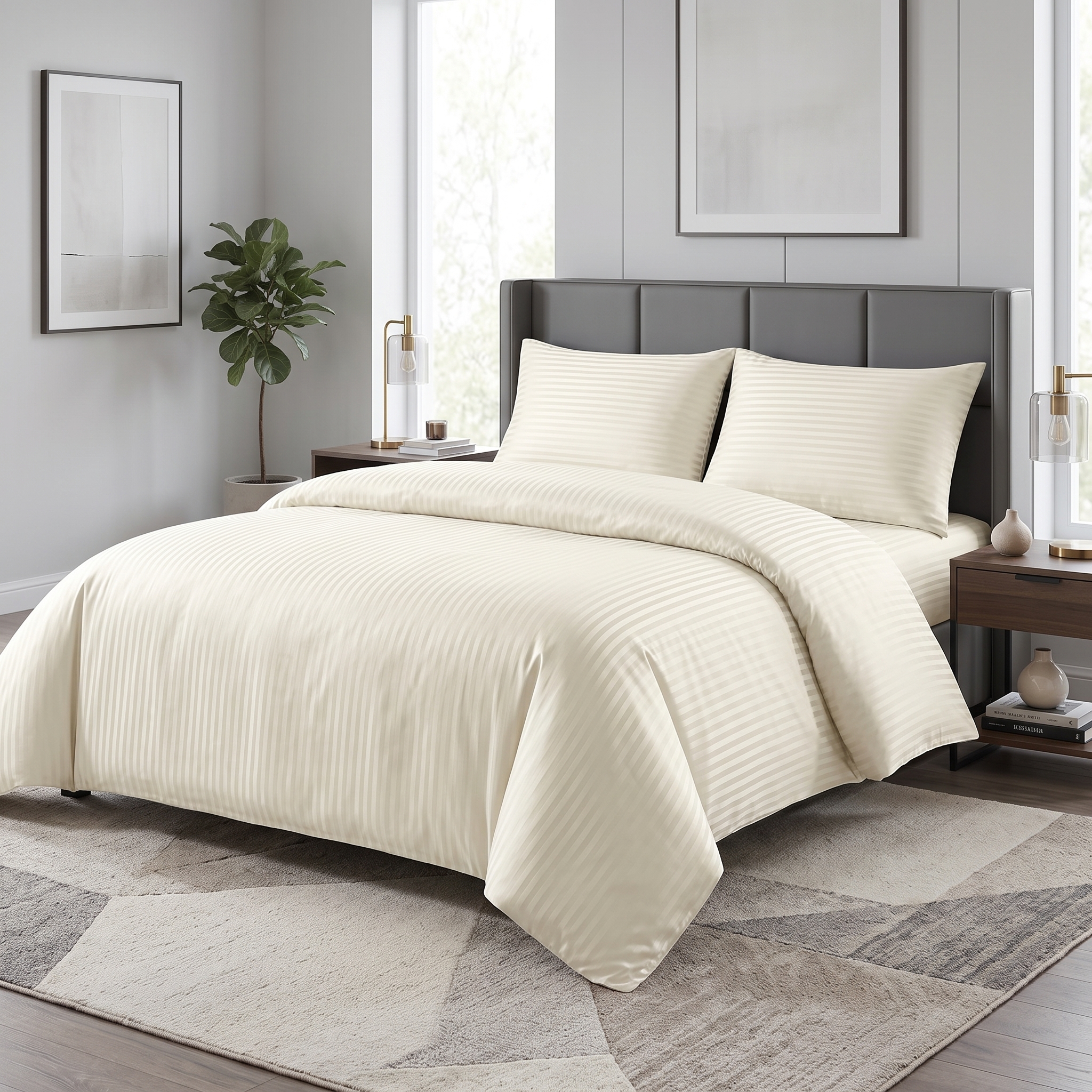 Striped Duvet 402 Off-White