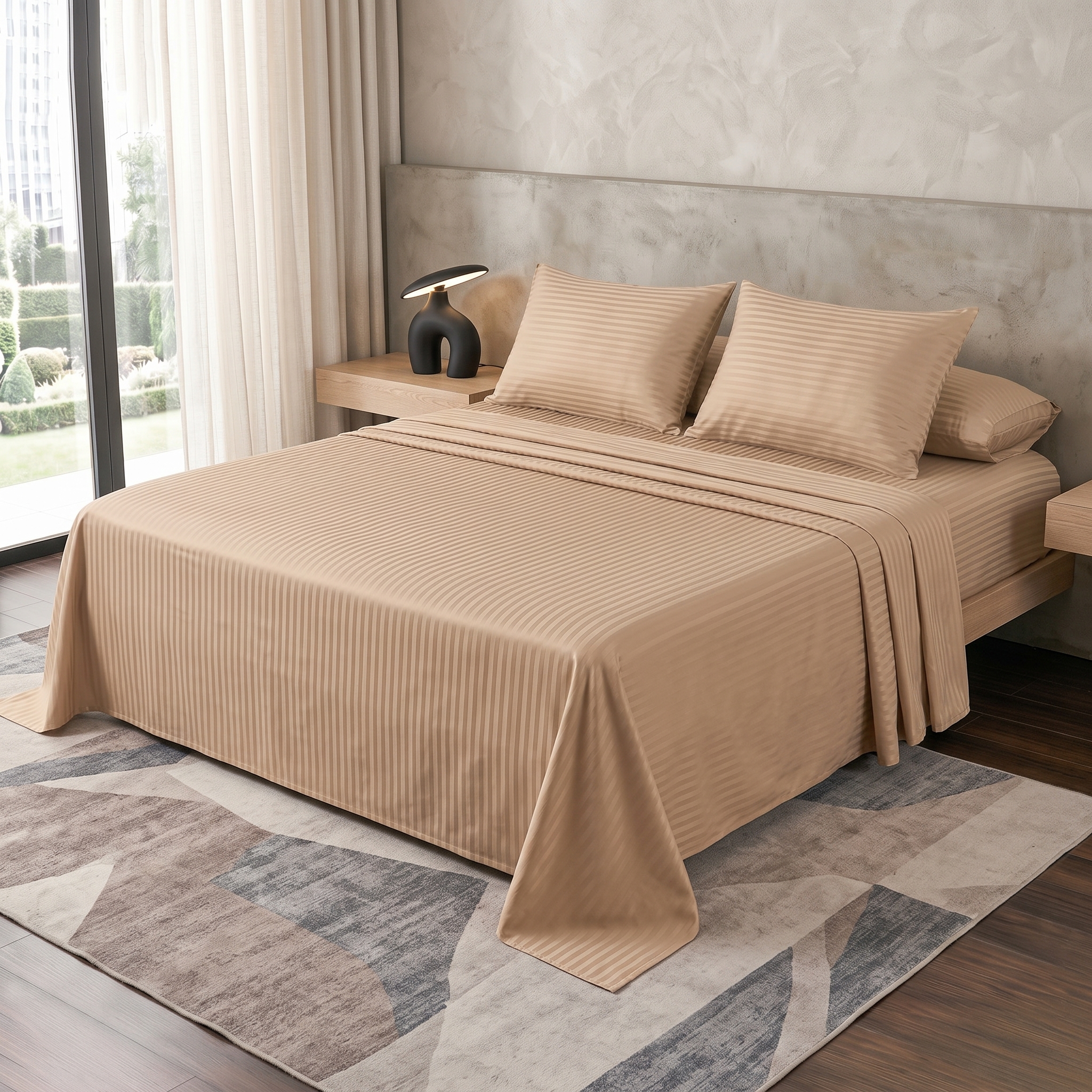 Striped Flat Sheet 403 Cafe