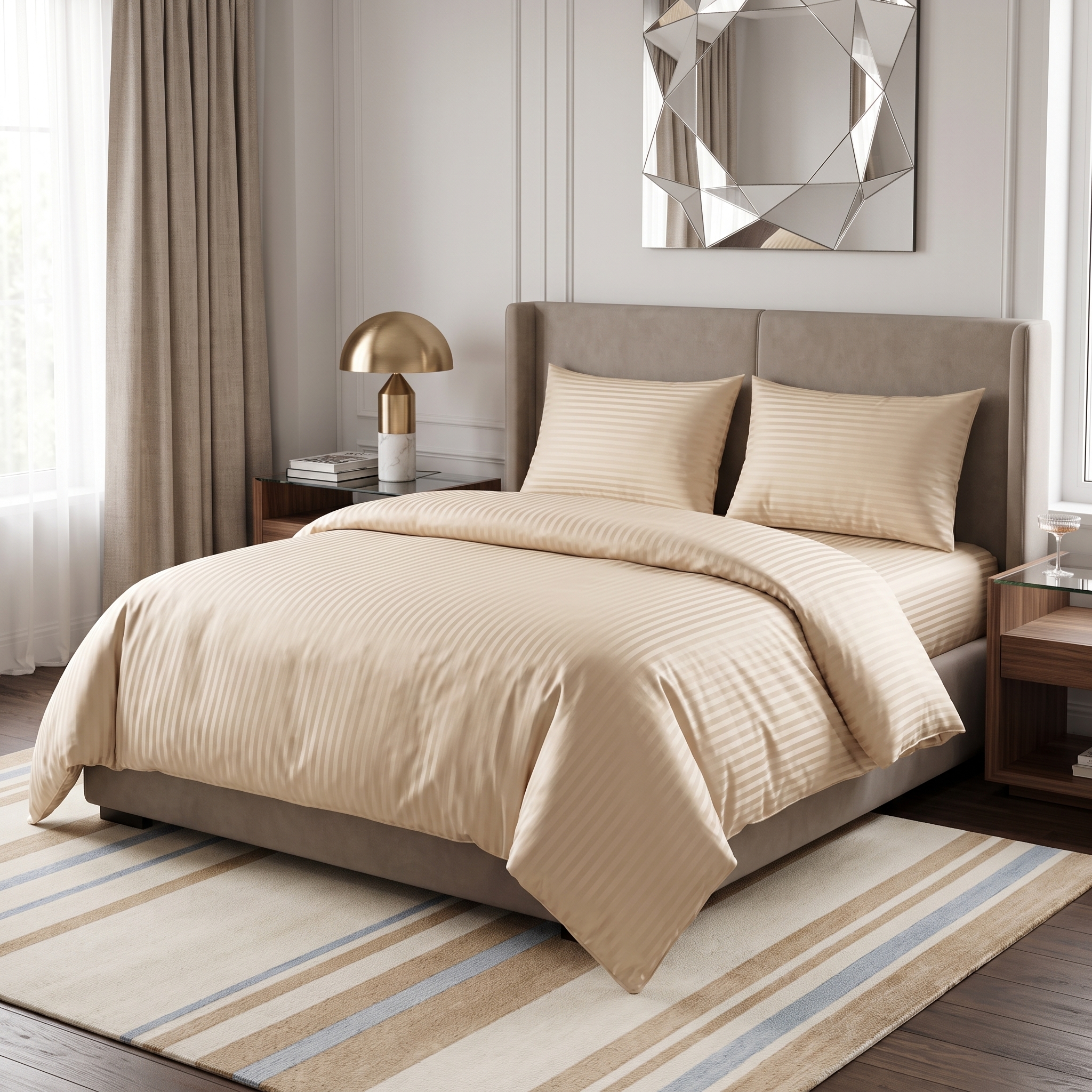 Striped Duvet 405 Beige