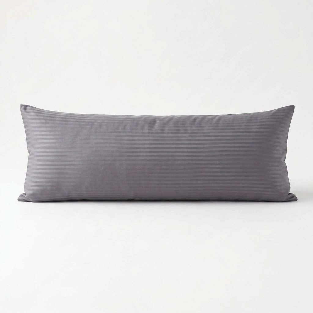 Striped Long Pillow Cover 407 Grey