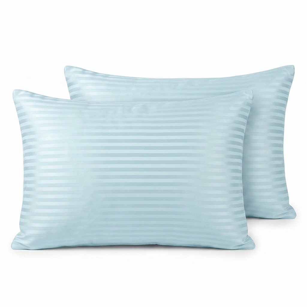 Striped Pillow Cover 408 Light Blue