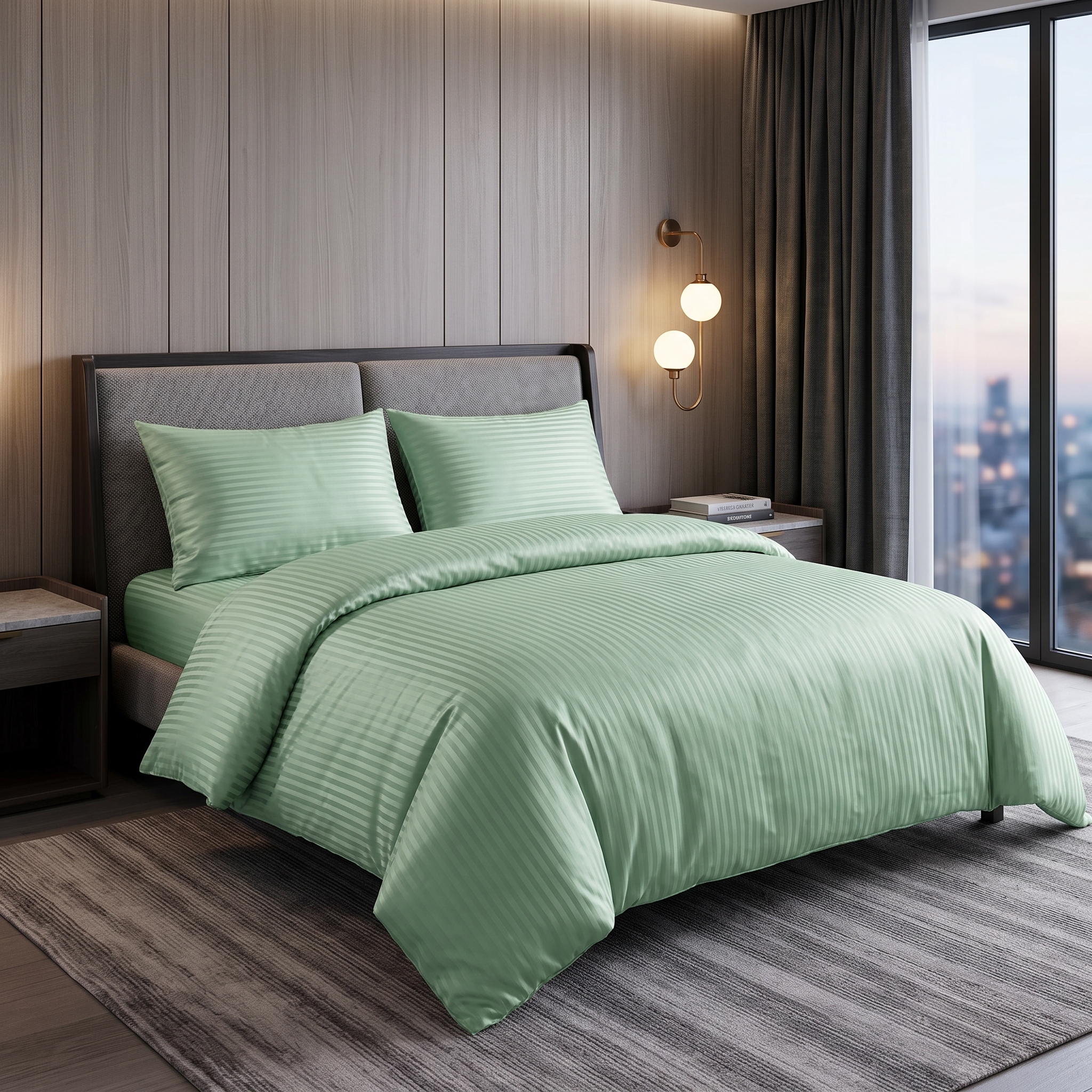 Striped Duvet 409 Green