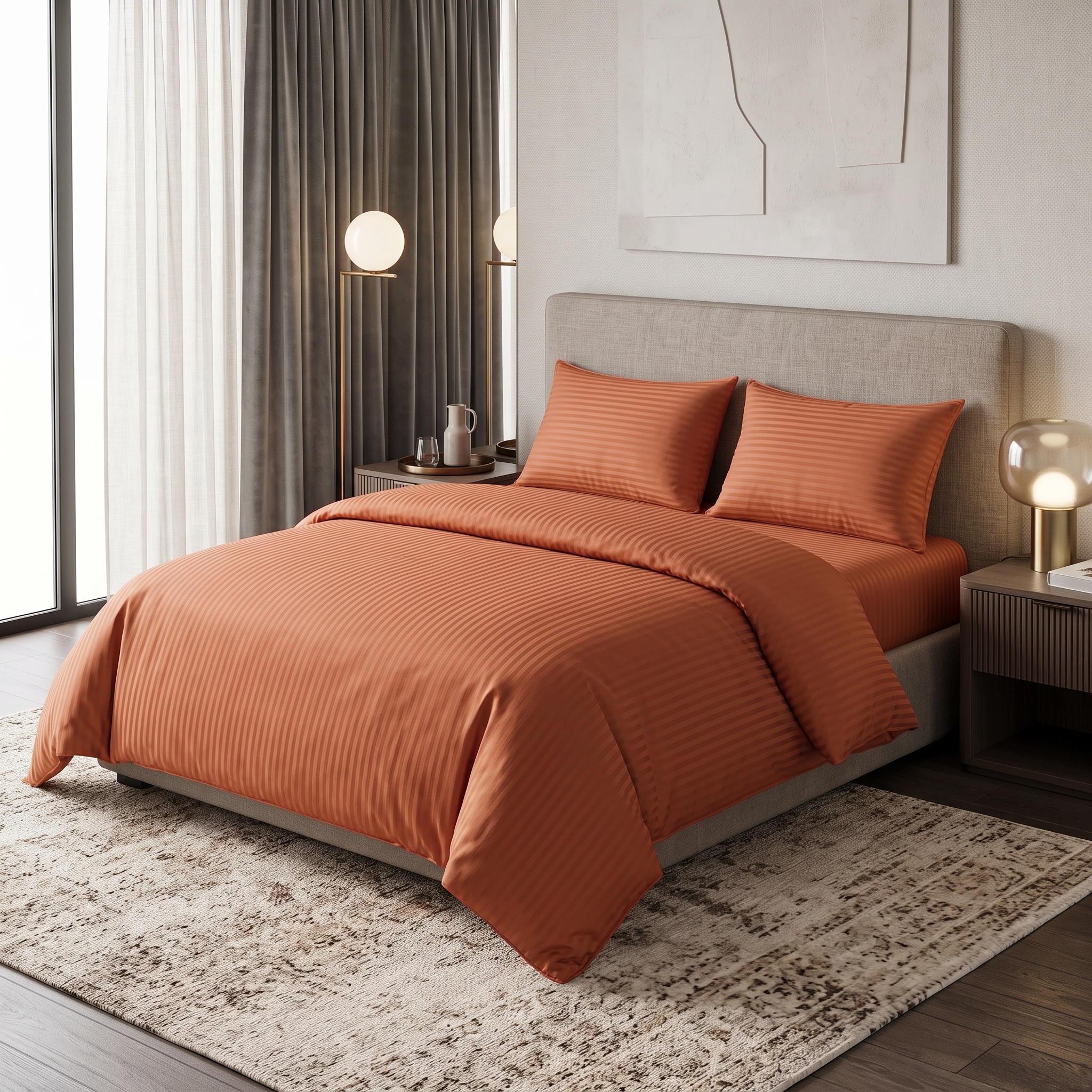 Striped Duvet 411 Salmon